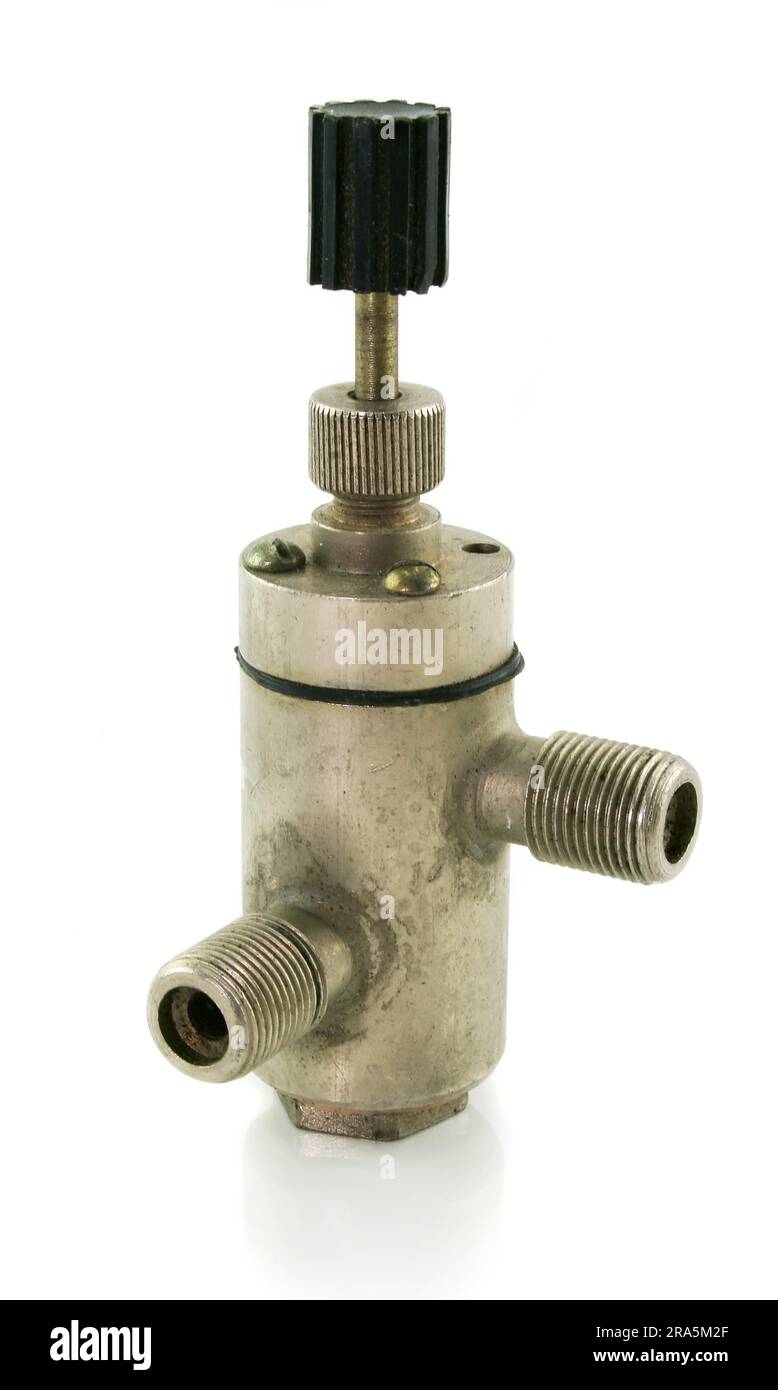 Metallic Device Metallic safety device isolated on a white background Stock Photo - Alamy