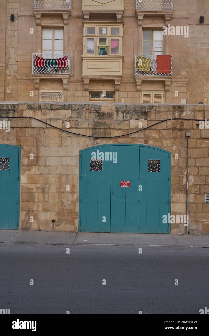 Historic buildings in the city of Valetta in Malta Stock Photo