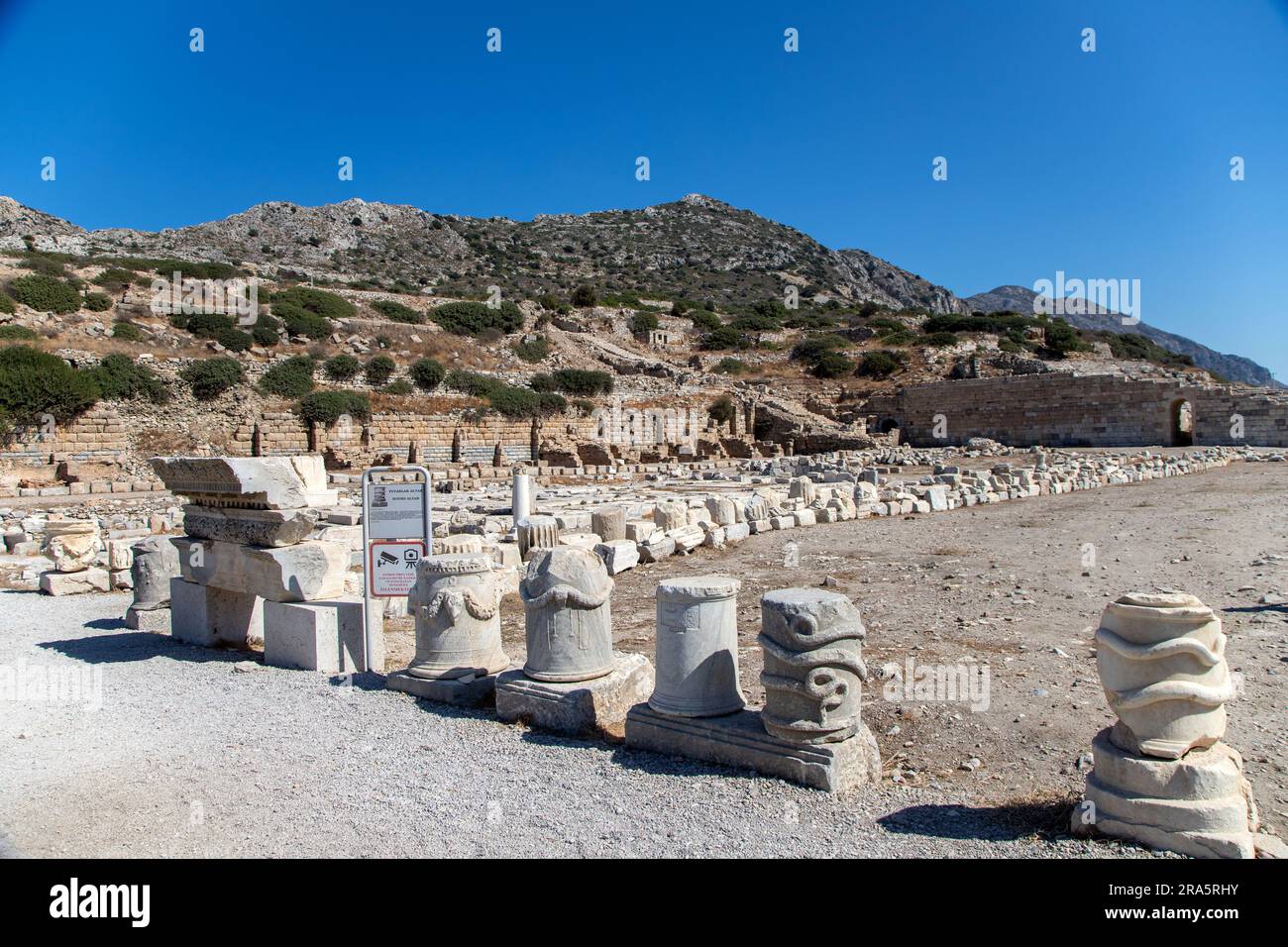 The ancient city of Knidos is in the Datca district of Muğla. Stock Photo