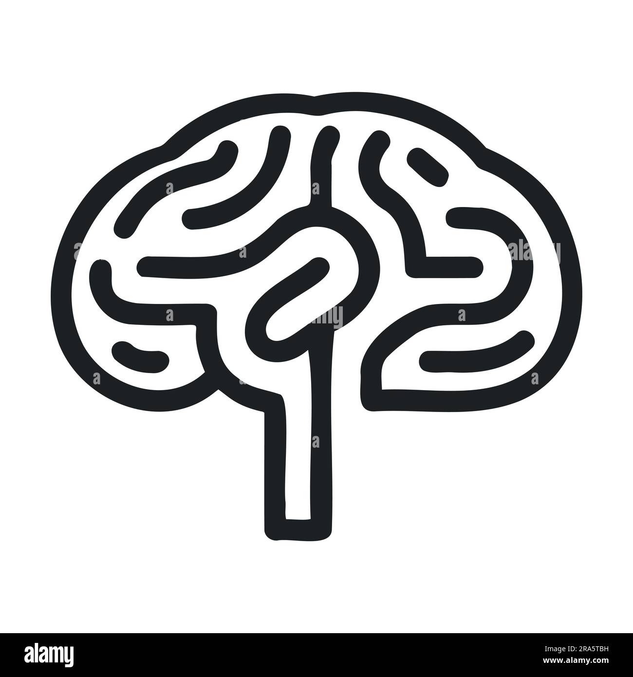 Brain One Line Design One line brain design silhouette.Logo design. Hand drawn minimalism ...