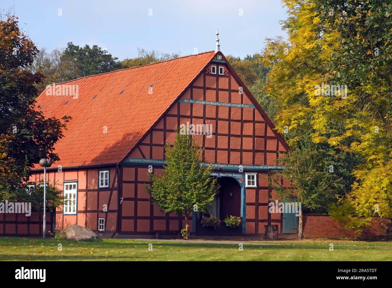 Half-timbered house, Wendland, Rundlingsdorf Luebeln, Luechow-Dannenberg, Lower Saxony, Germany Stock Photo
