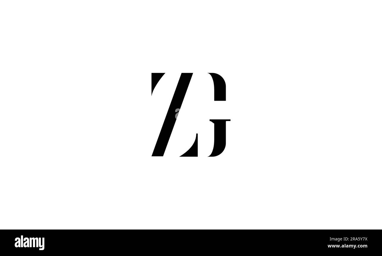 ZG, GZ, Abstract Letters Logo Monogram Stock Vector