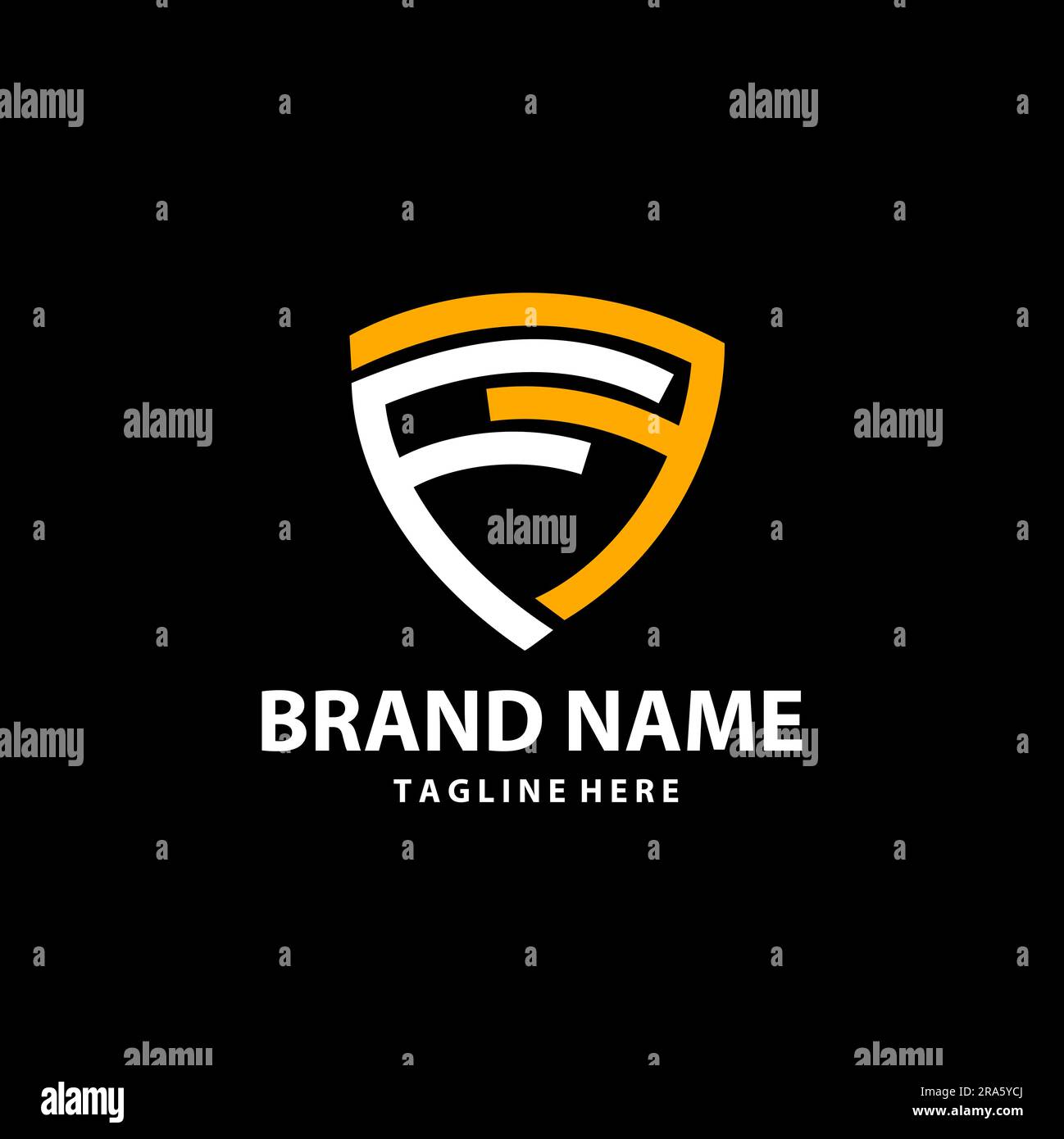 initial FF letter trendy shield style technology logo design Stock Vector
