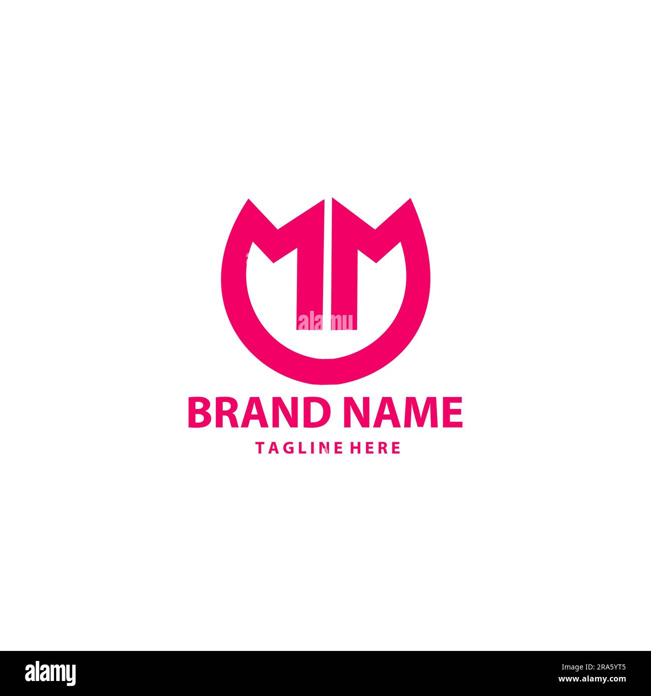 initial letter MM tulip shape logo design Stock Vector