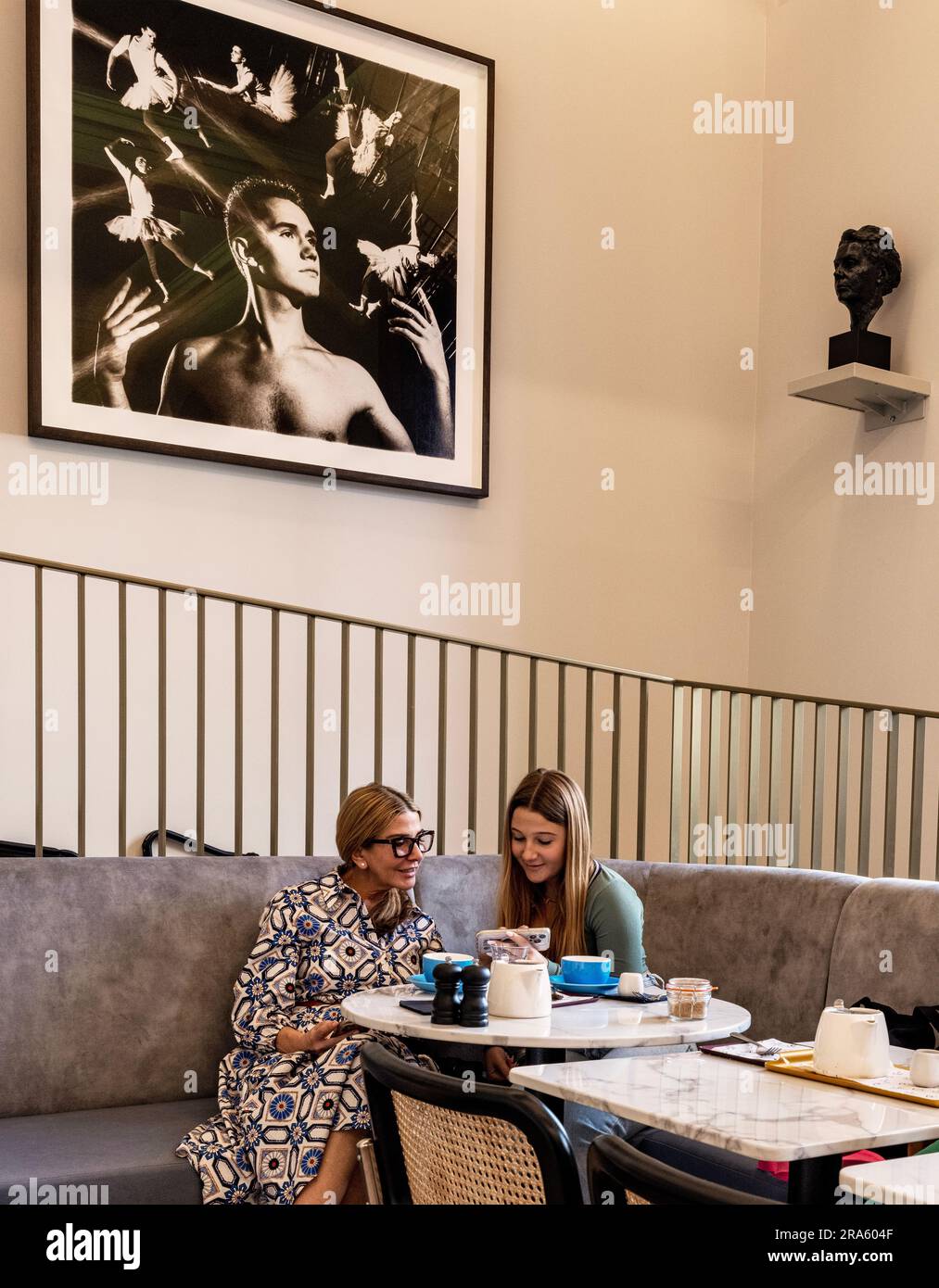 Two people in the restaurant in The National Portrait Gallery, London ...