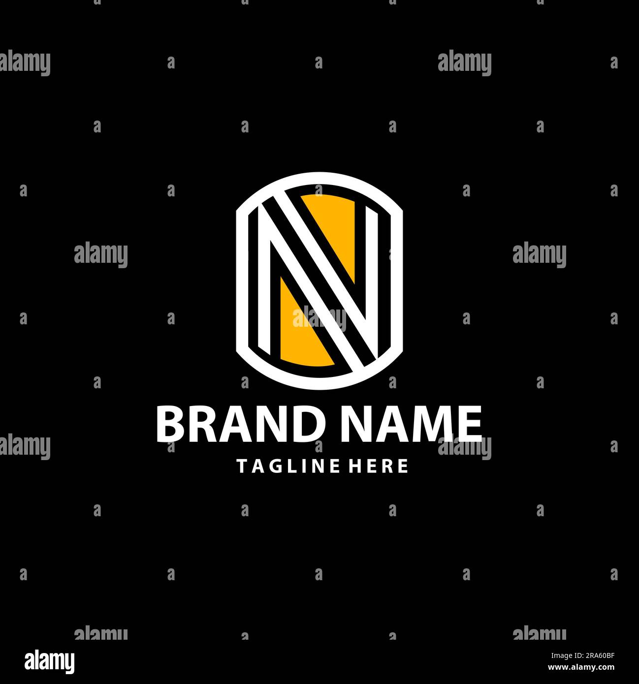 monogram N with emblem style modern trendy logo design Stock Vector ...
