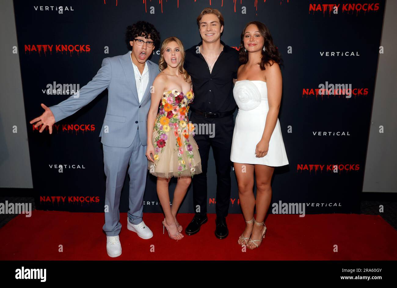 Los Angeles, Ca. 30th June, 2023. Noen Perez, Channah Zeitung, Thomas Robie, Charlotte Fountain-Jardim at The Los Angeles Premiere OF Natty Knocks at Harmony Gold in Los Angeles, California on June 30, 2023. Credit: Faye Sadou/Media Punch/Alamy Live News Stock Photo