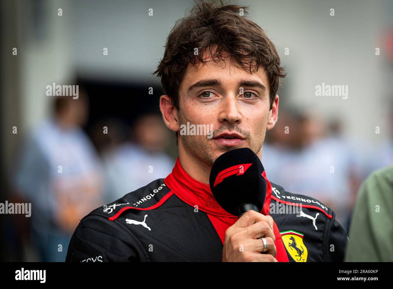 Spielberg, Austria. 30th June, 2023. Scuderia Ferrari's Monegasque driver Charles Leclerc seen after the qualifying session during the Austrian F1 Grand Prix at the Red Bull Ring. Due to the new sprint format Grand Prix weekend, drivers had only one free practice and qualifying session already on Friday afternoon. Red Bull Racing's Dutch driver Max Verstappen took the pole position for Sunday's Grand Prix race, followed by Ferrari's Monegasque driver Charles Leclerc and Spanish driver Carlos Sainz. Credit: SOPA Images Limited/Alamy Live News Stock Photo