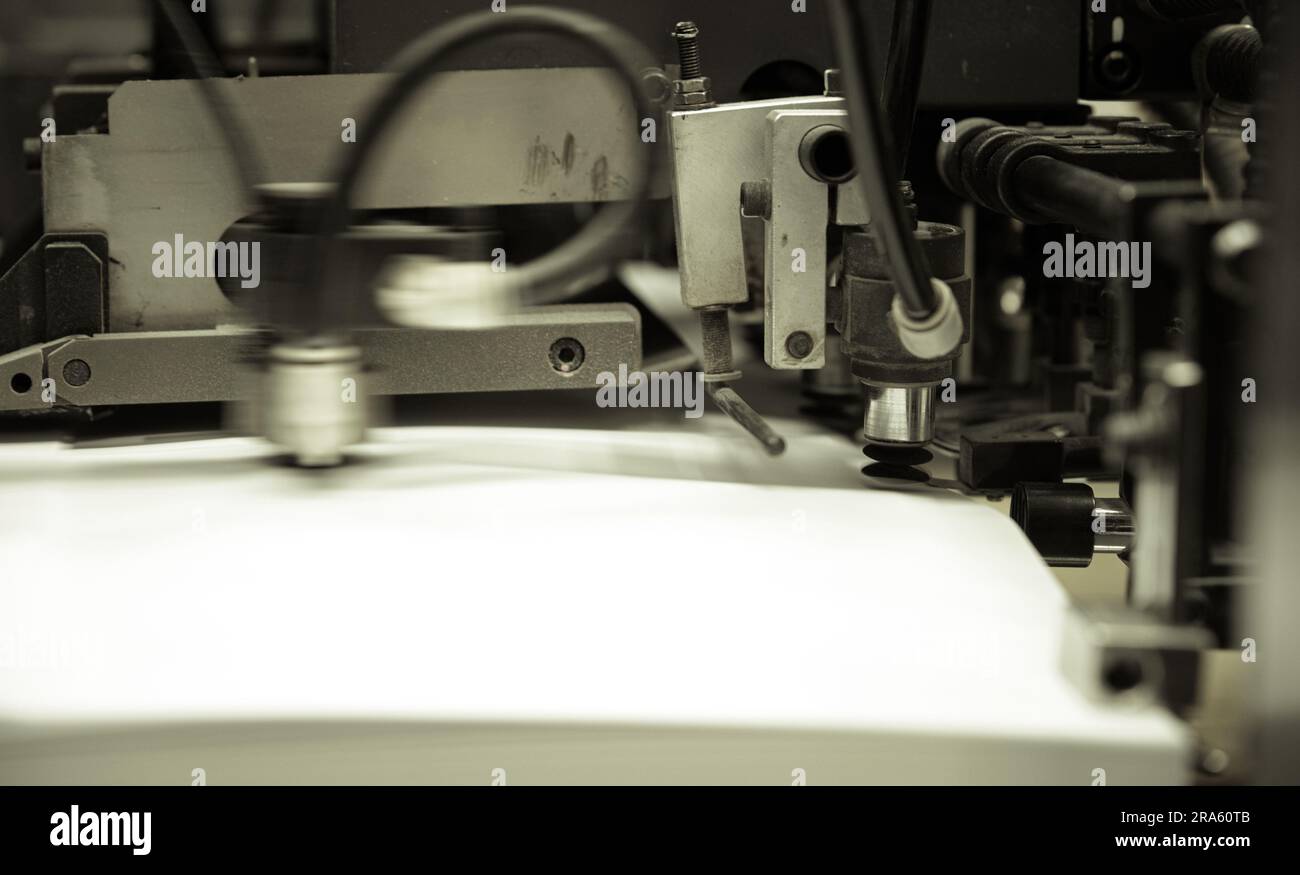 Printing house printing process interior machines paper Stock Photo - Alamy