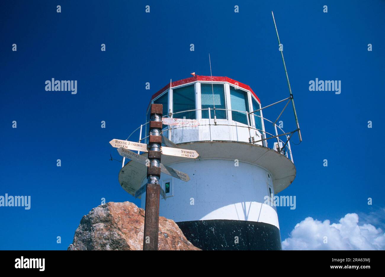 Lighthouse, Cape Point, Cape of Good Hope, Cape Town, Western Cape, South Africa Stock Photo