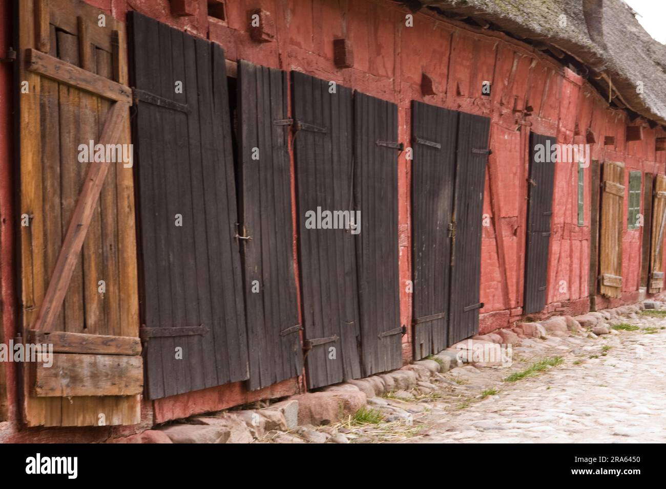 Wooden doors from farm, Den Fynske Landsby Open Air Museum, Odense ...