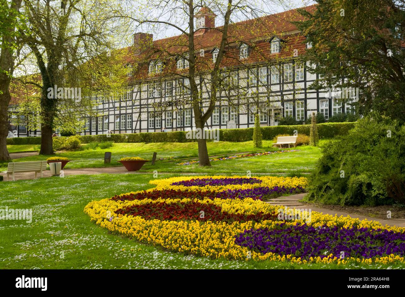 Spa hotel, HornBad, spa garden, Bad Meinberg, North RhineWestphalia