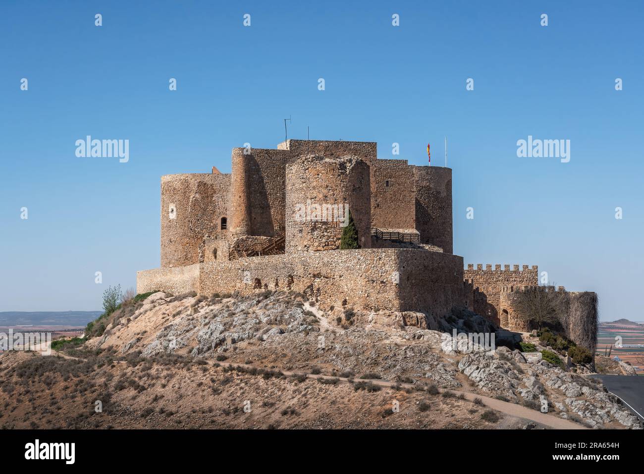 Consuegra Castle (Castle of La Muela) - Consuegra, Castilla-La Mancha, Spain Stock Photo