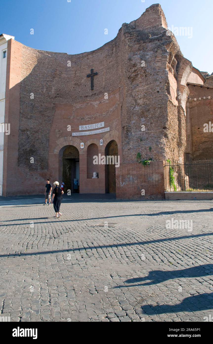 Basilica, Santa Maria degli Angeli e dei Martiri, Piazza della Repubblica, Rome, Lazio, Italy Stock Photo