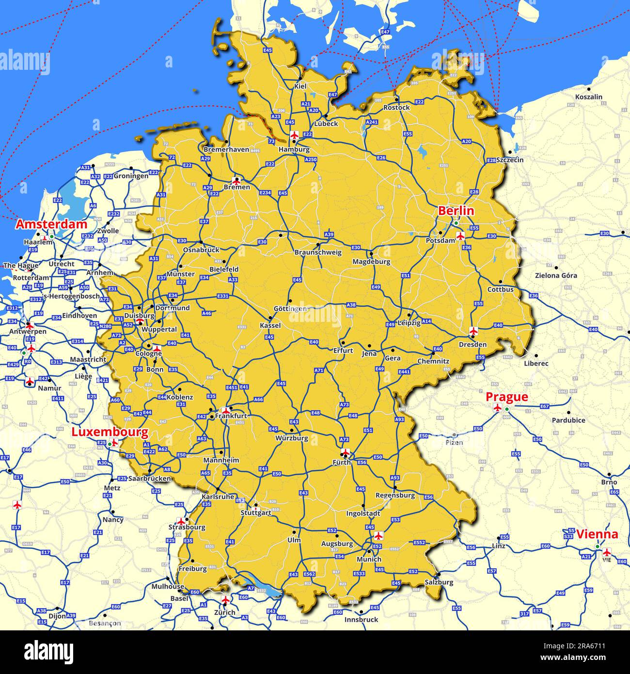 GeoMetro Map Verwaltungskarte Deutschland politisch (84 x
