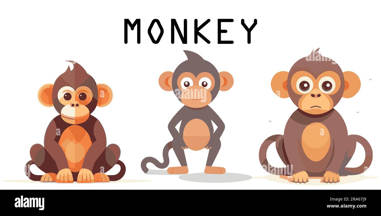 A set of Flat Bear vector illustration Stock Vector