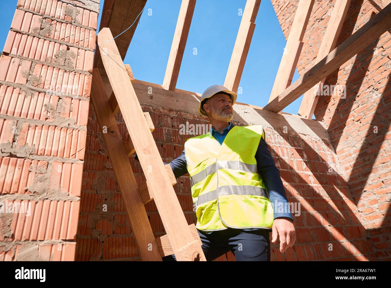 Inspector checking compliance with safety regulations at the