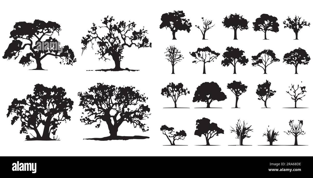 A set of silhouette Dead Tree vector design Stock Vector