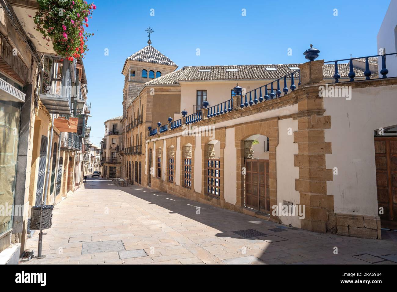Calle Real Street and Palace of the Counts of Guadiana - Ubeda, Jaen, Spain Stock Photo