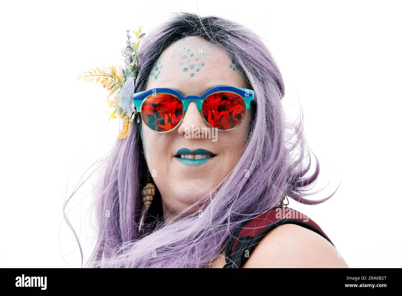 City of Brighton & Hove Seafront, East Sussex, UK. March of The Mermaids marine environmental campaign group teaming up with  Surfers Against Sewage annual parade along Brighton seafront highlighting marine conservation on the south coast of England. 1st July 2023 Credit: David Smith/Alamy Live News Stock Photo