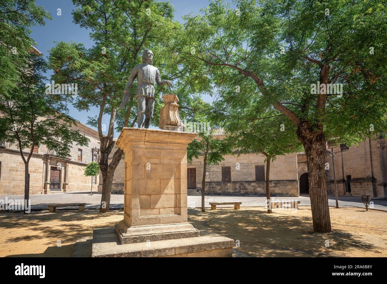 Andres de Vandelvira Monument at Plaza Vasquez de Molina Square - Ubeda, Jaen, Spain Stock Photo