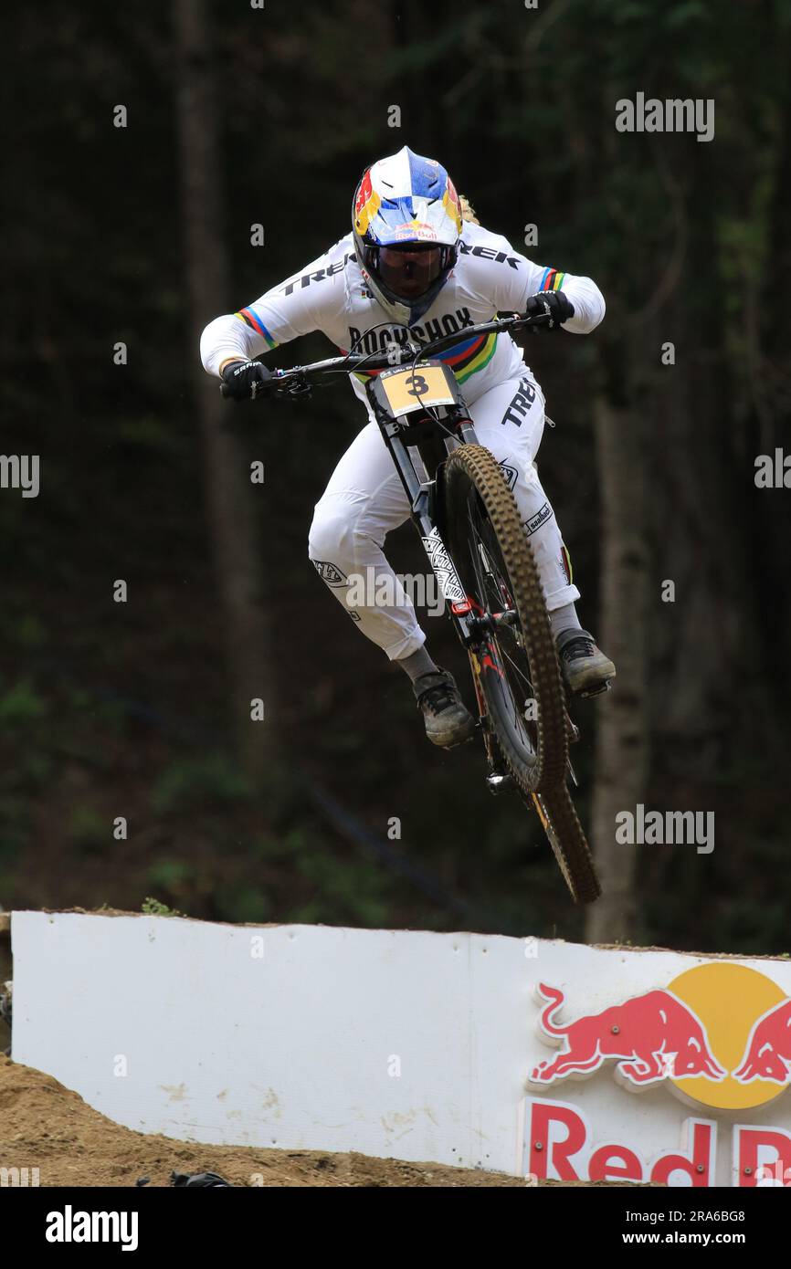 1st July 2023, Daolasa di Commezzadura, Val di Sole, Trentino, Italy; UCI Mountain Bike World Cup; Downhill Race, Valentina Holl (AUT) Credit: Action Plus Sports Images/Alamy Live News Stock Photo