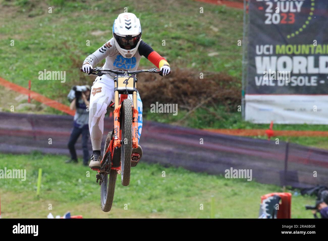 1st July 2023, Daolasa di Commezzadura, Val di Sole, Trentino, Italy; UCI Mountain Bike World Cup; Downhill Race, Nina Hoffmann (GER) Credit: Action Plus Sports Images/Alamy Live News Stock Photo