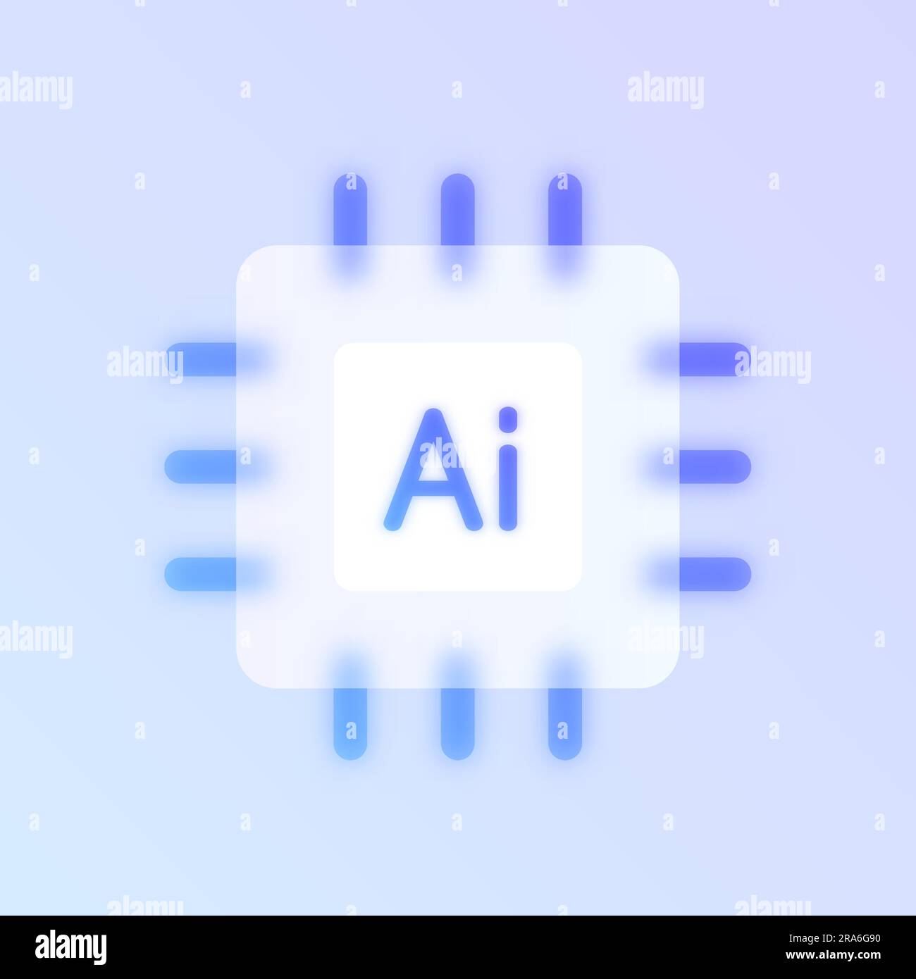 artificial intellegence glass morphism trendy style icon Stock Vector