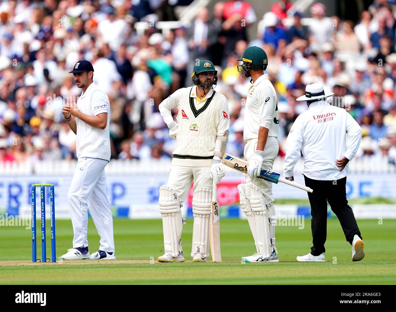 Australia's Nathan Lyon (centre) during day four of the second Ashes