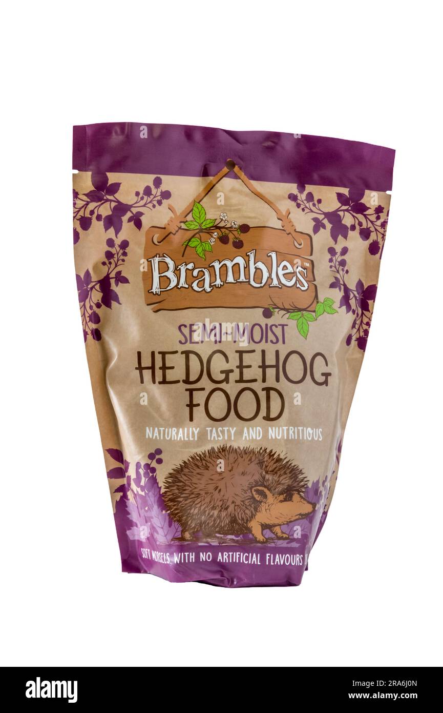 A packet of Brambles Semi-Moist Hedgehog Food. Stock Photo