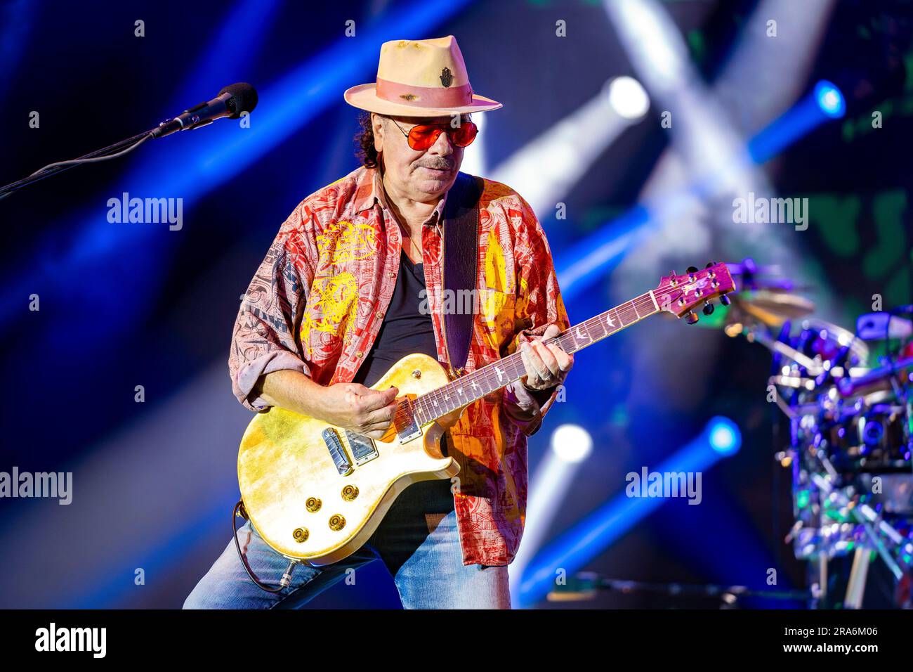 Carlos Santana, of the band Santana, performs on Friday, June 30, 2023