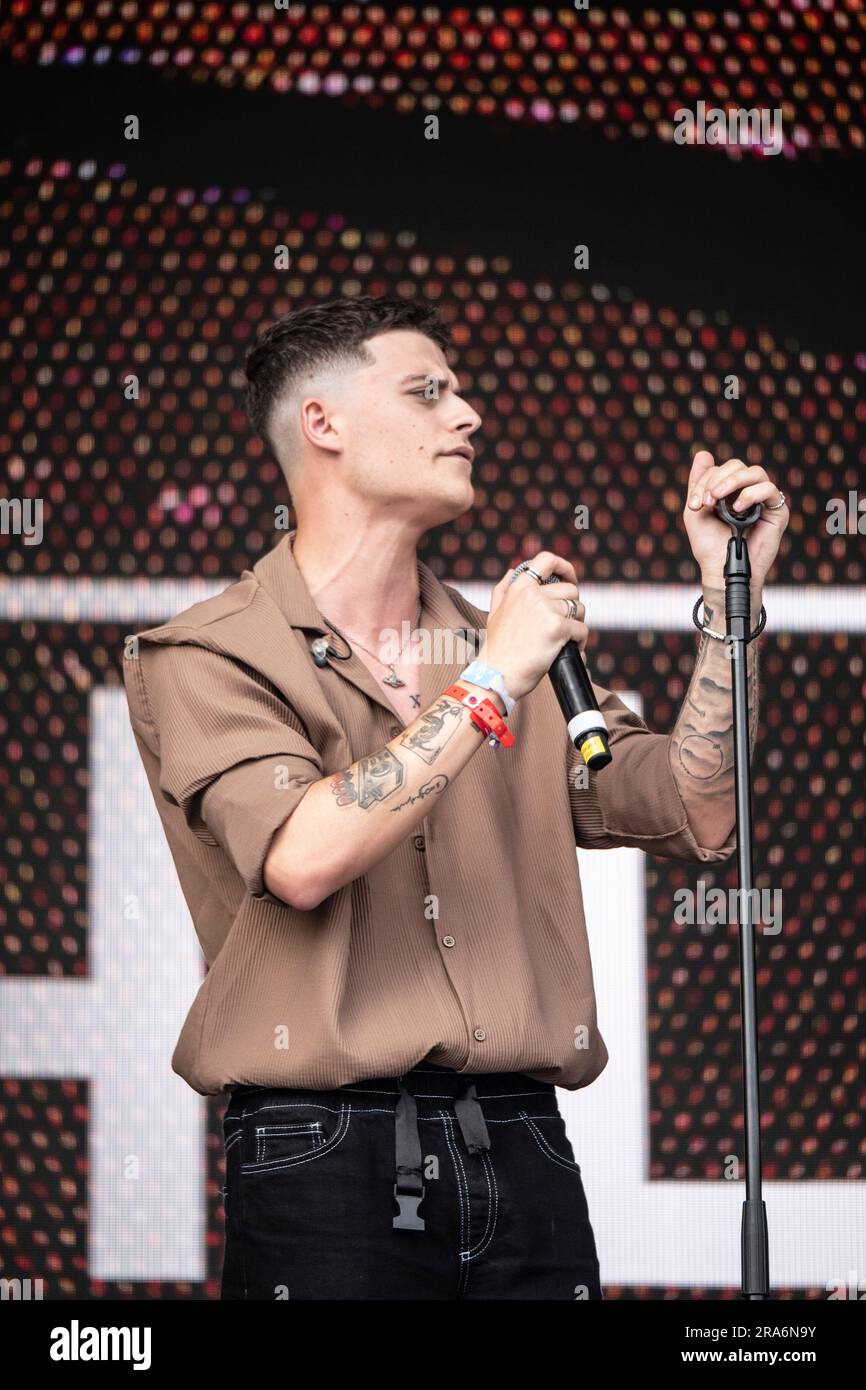 1st July 2023 London UK Here At Last performs at Five Four of American Express Presents BST Hyde Park in London, United, Kingdom. Credit: glamourstock/Alamy Live News Stock Photo