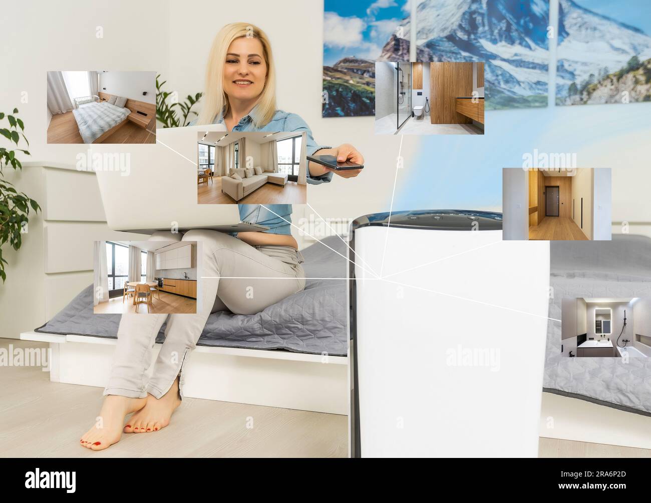 Air purifier cleans up air. Modern air purifier cleans up the air in