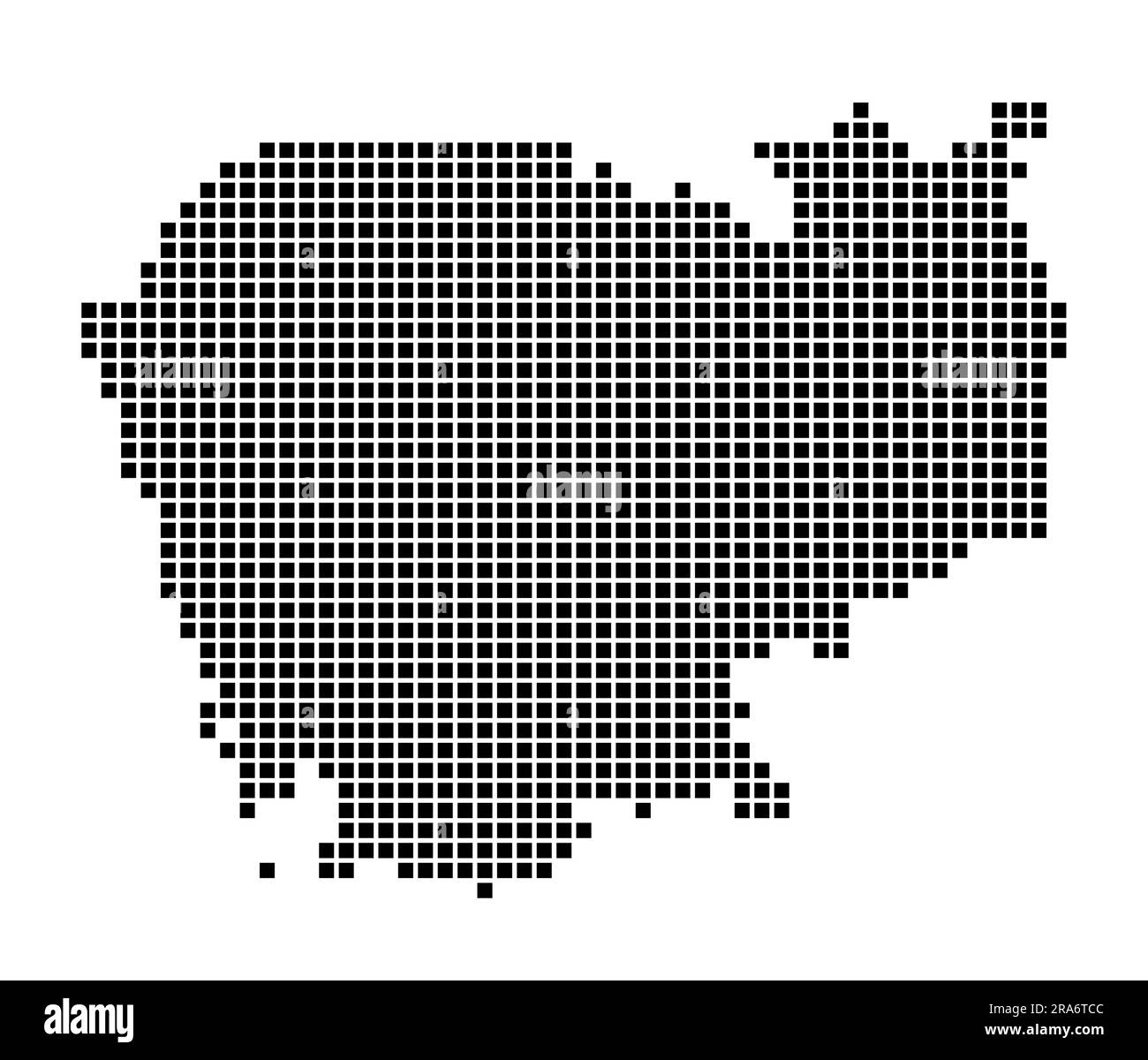 Cambodia map. Map of Cambodia in dotted style. Borders of the country ...