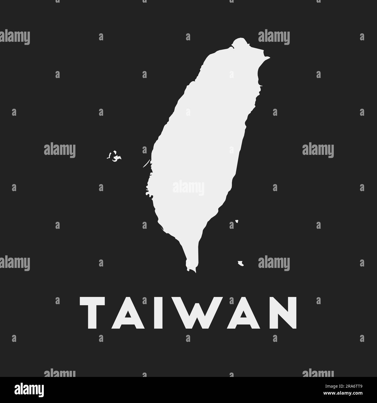 Taiwan icon. Country map on dark background. Stylish Taiwan map with country name. Vector illustration. Stock Vector