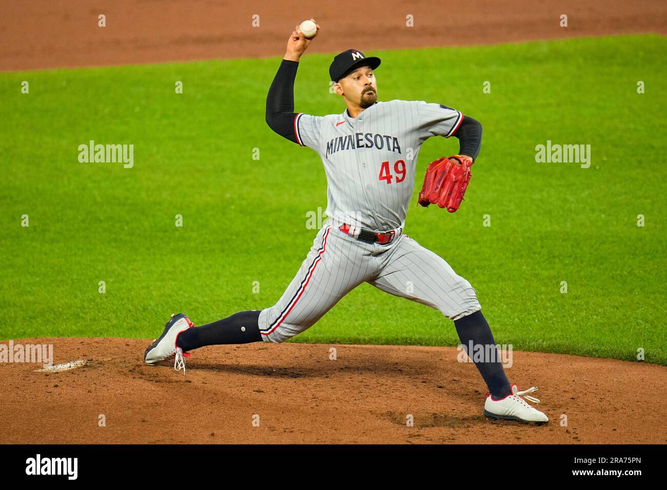 Minnesota Twins starting pitcher Pablo Lopez throws a pitch during the
