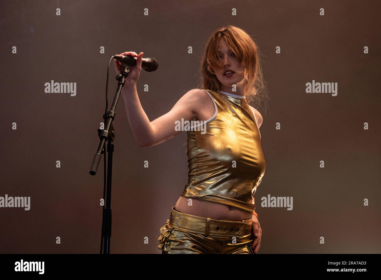 Roskilde, Denmark. 30th June, 2023. The English duo Jockstrap performs