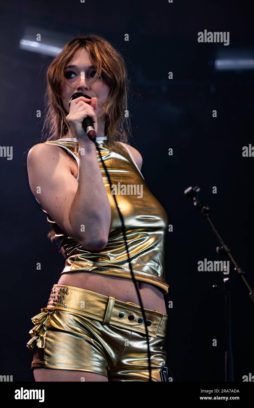 Roskilde, Denmark. 30th June, 2023. The English duo Jockstrap performs