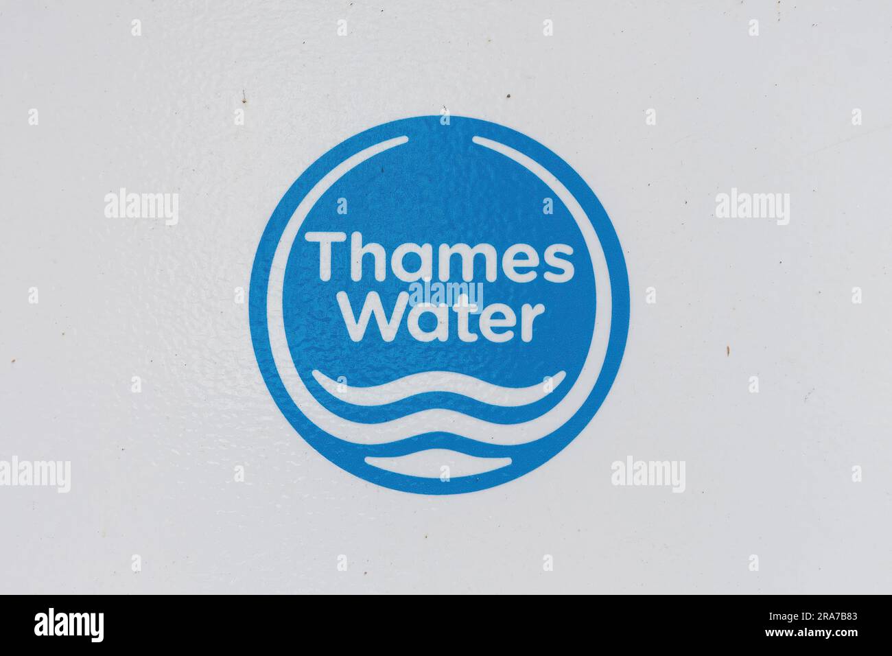 Thames Water logo on sign at the water company, Surrey, England, UK