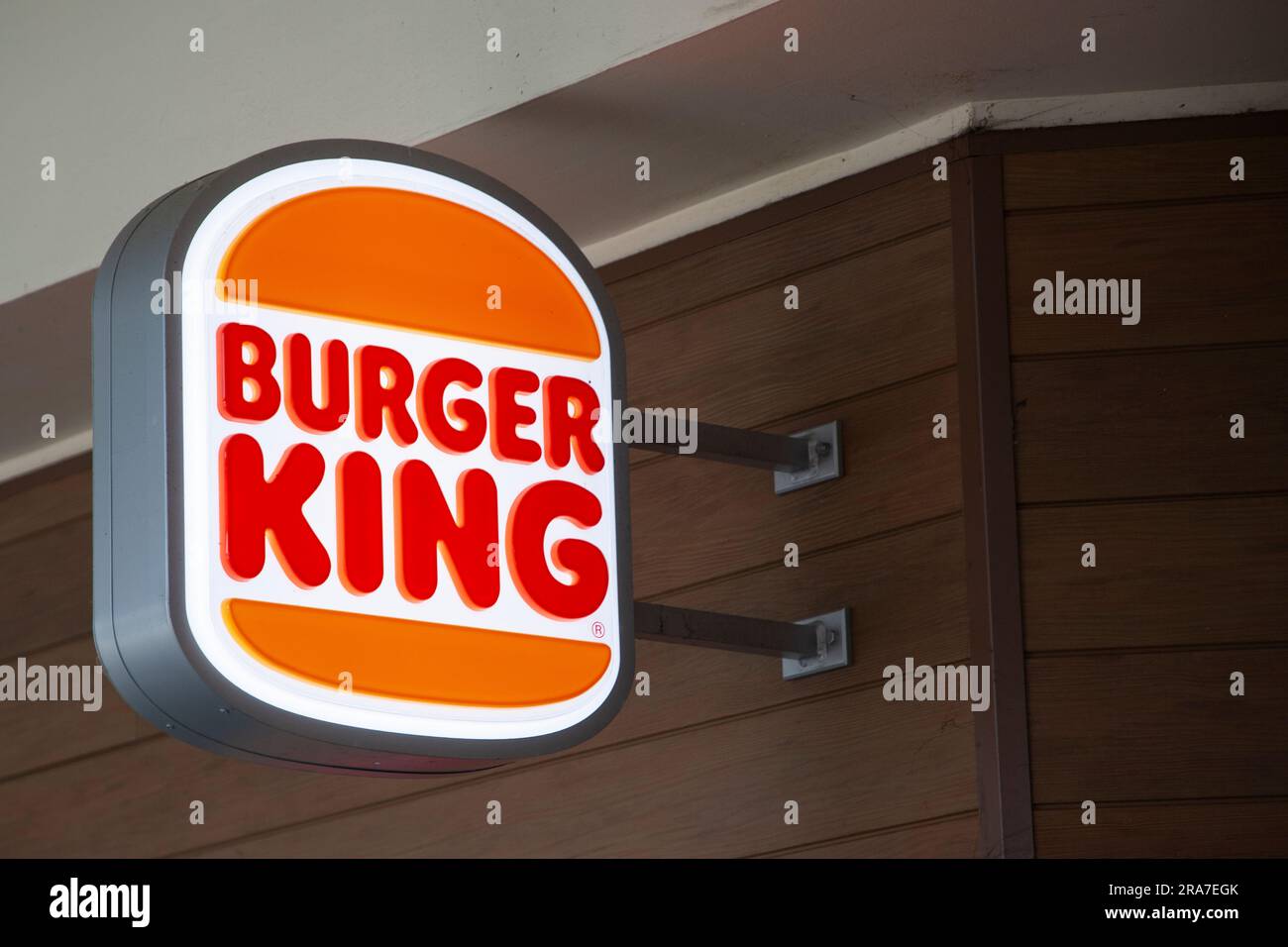 Burger King sign on a location in Weston Super Mare Stock Photo Alamy