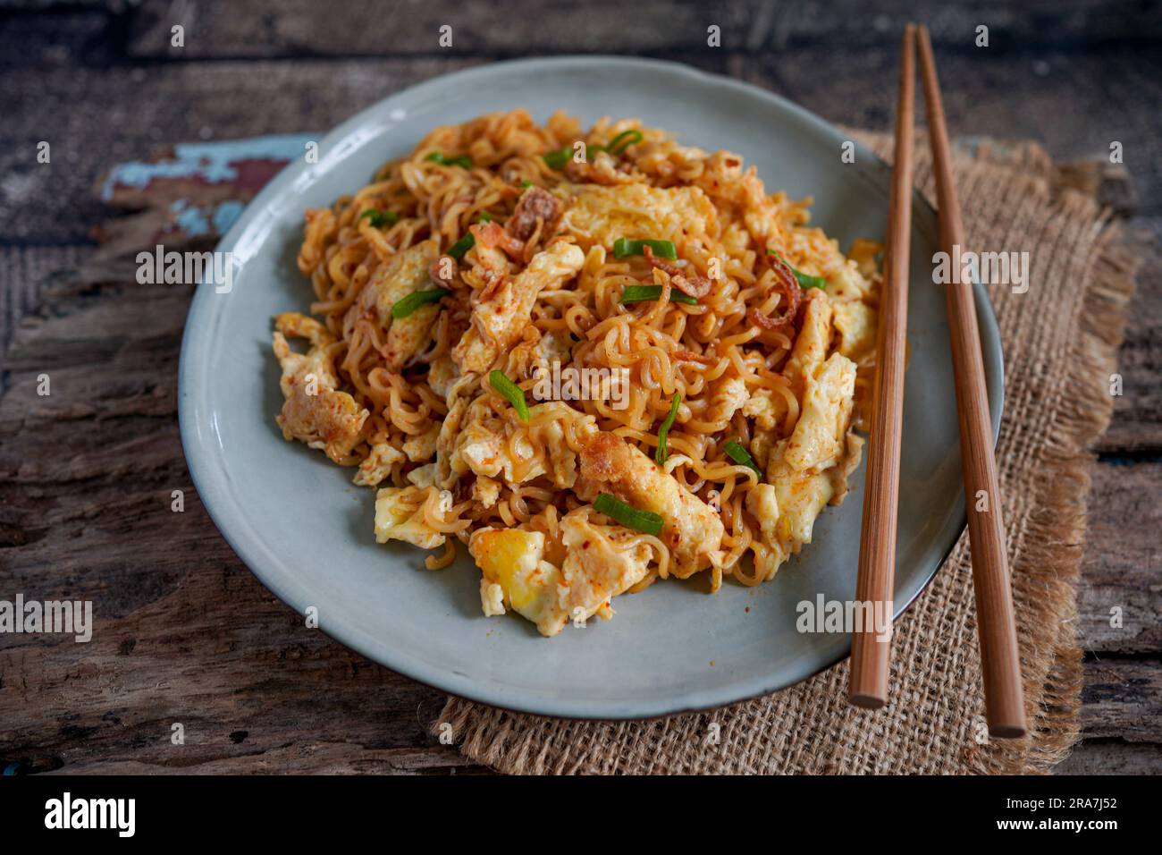 Indonesian stir fried instant noodles : Mie goreng Stock Photo - Alamy