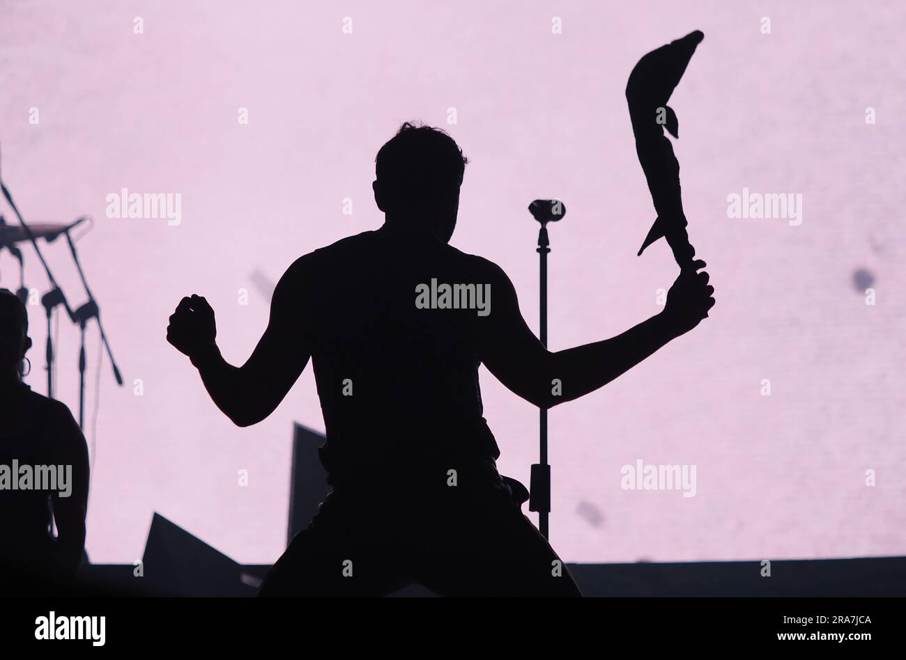 Bologna, Italy. 01st July, 2023. Italian singer Marco Mengoni performing on stage during his “Marco Negli Stadi tour 2023” at Dall'Ara Stadium, Bologna, July 01, 2023 Credit: Live Media Publishing Group/Alamy Live News Stock Photo