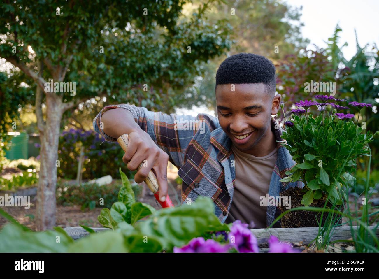 Man using garden spade hi-res stock photography and images - Alamy
