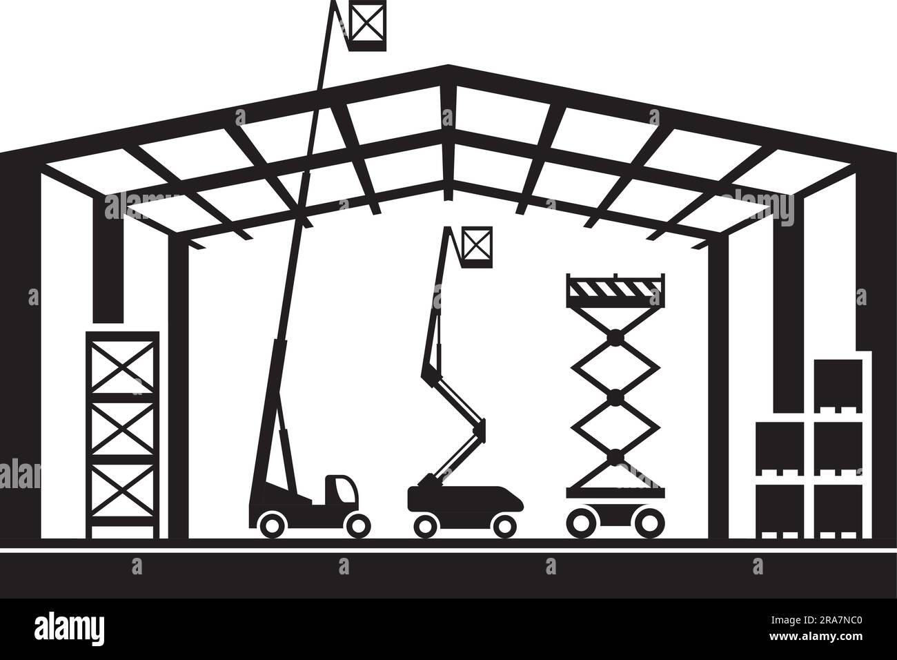 Construction lifting machinery - vector illustration Stock Vector