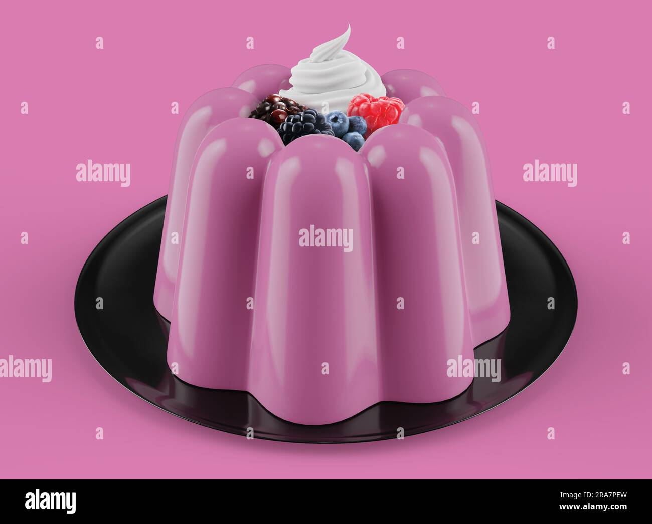 Succulent Forest Fruit Pudding Delight with Summer Berries and a