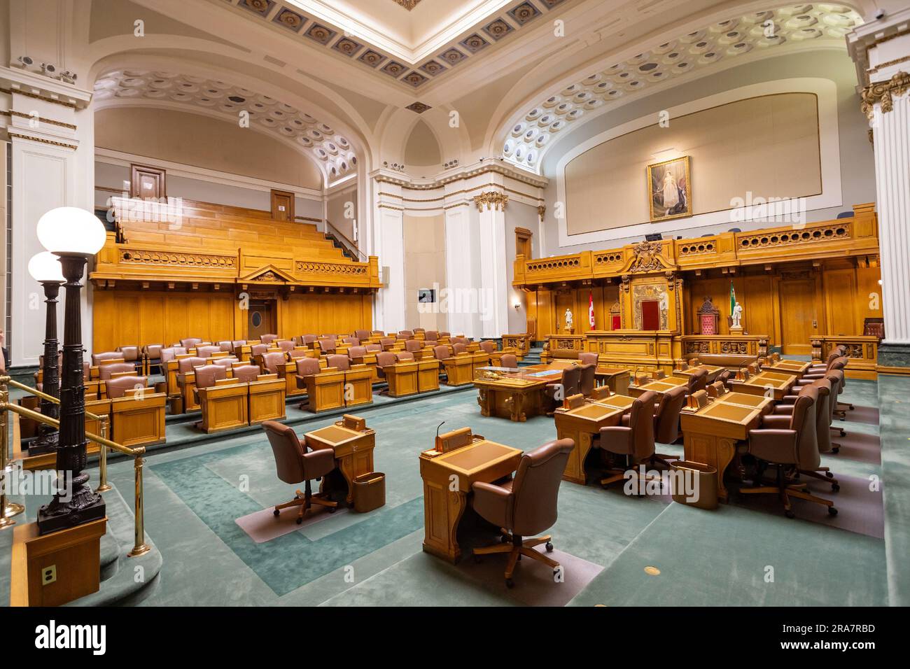 REGINA, SK, CANADA - JUNE 24, 2023: Chamber at the historic Saskatchewan Legislative Building in Regina, Saskatchewan, Canada. The capital building wa Stock Photo