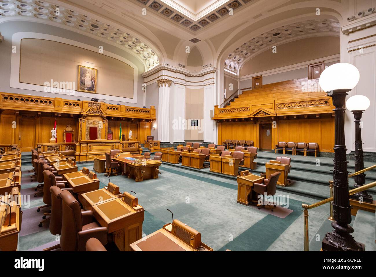 REGINA, SK, CANADA - JUNE 24, 2023: Chamber at the historic Saskatchewan Legislative Building in Regina, Saskatchewan, Canada. The capital building wa Stock Photo