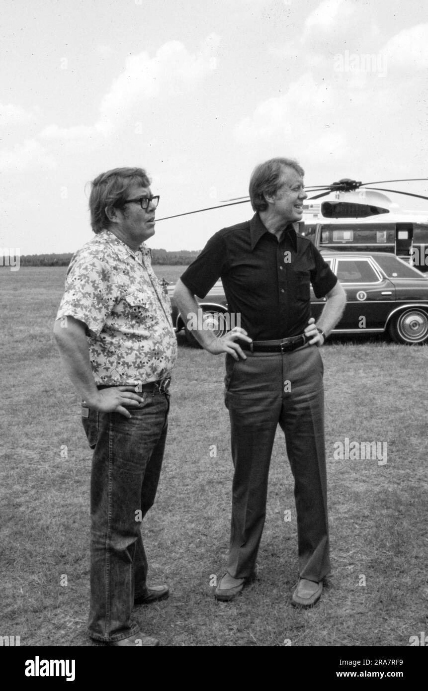 President Jimmy Carter with brother, Billy Carter at Peterson Airfield