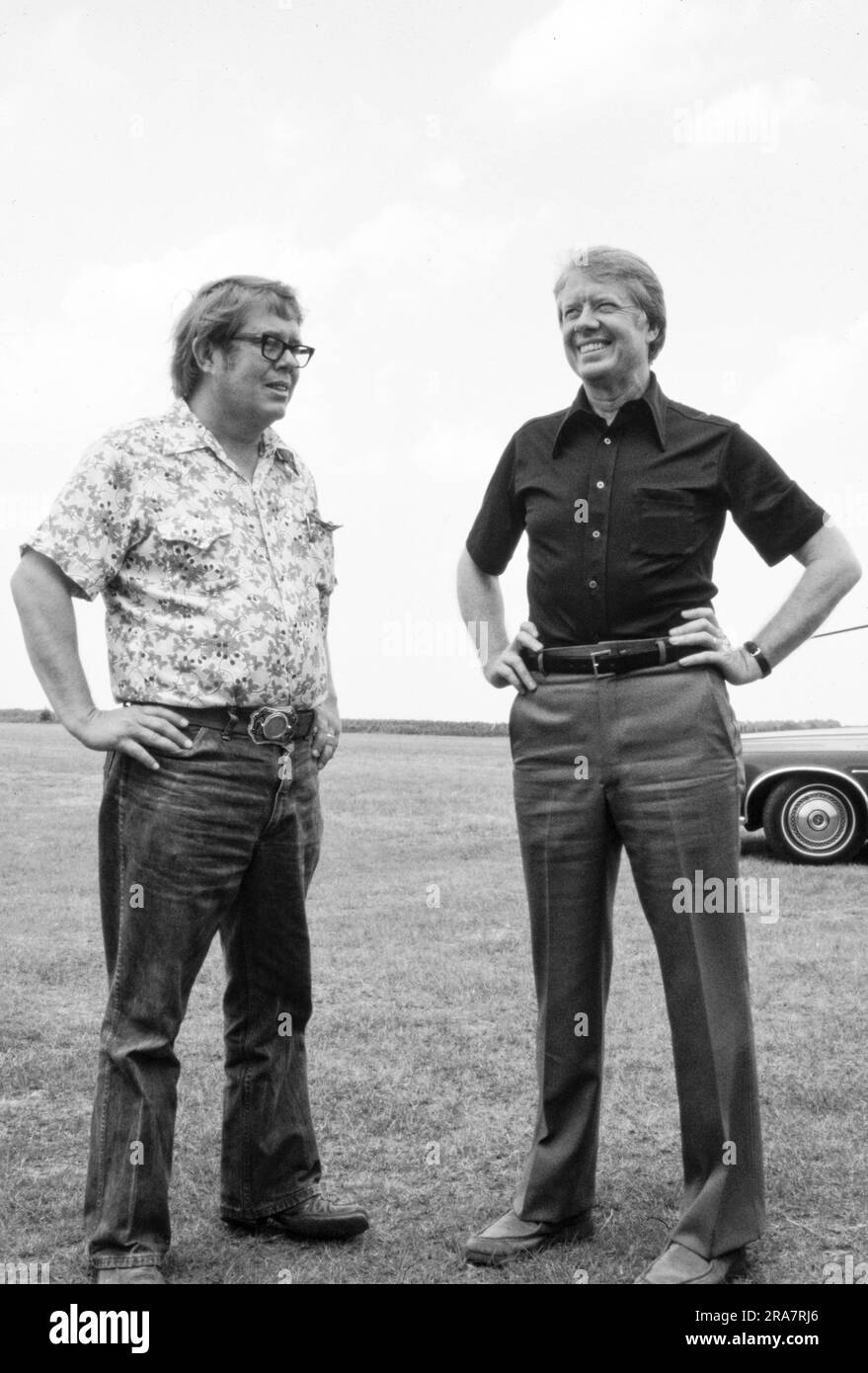 President Jimmy Carter with brother, Billy Carter at Peterson Airfield