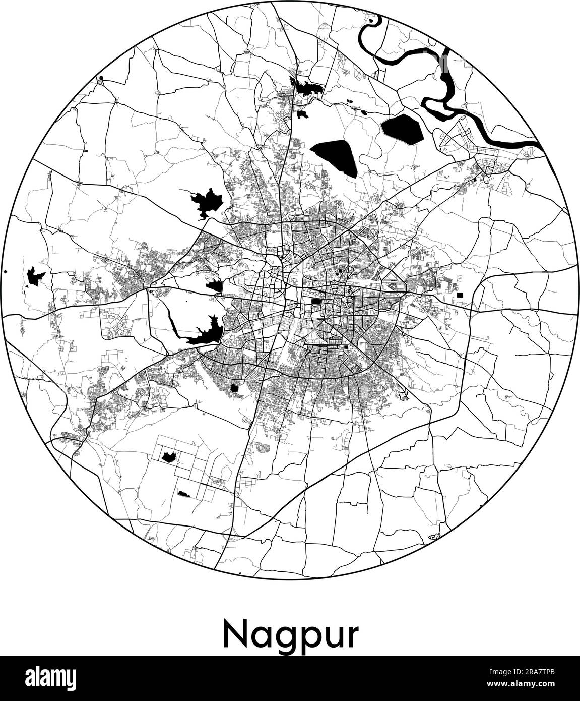 City Map Nagpur India Asia vector illustration black white Stock Vector Image & Art Alamy